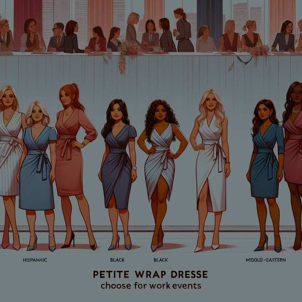 How Can Petite Women Choose Flattering Wrap Dresses for Work Events?
